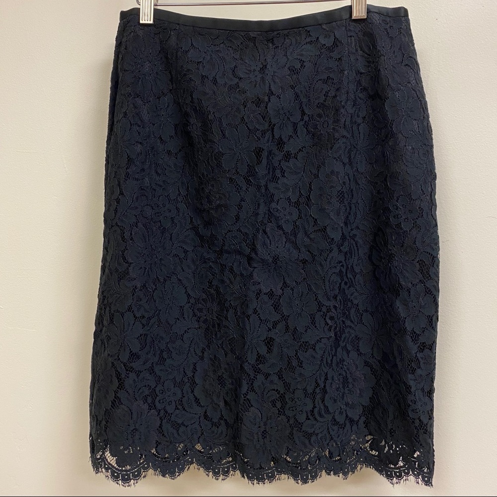 Ann Taylor Black Lace Pencil Skirt
